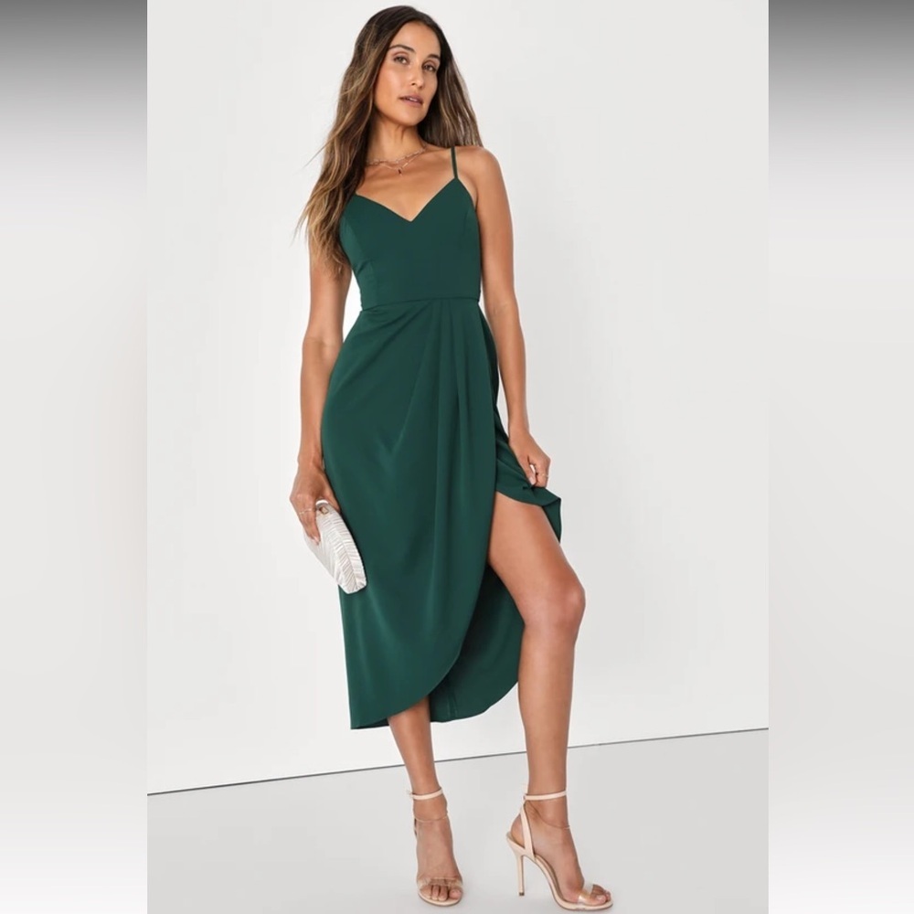 Reinette Dark Green Midi Dress
